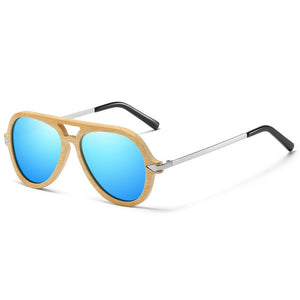 Vintage Bamboo And Wood Metal Sunglasses