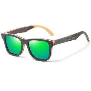 Polarized Black Skateboard Wood Sunglasses