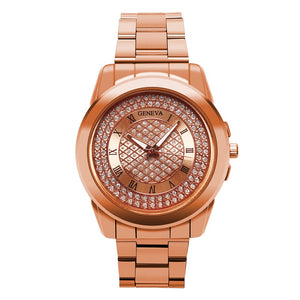 Fashion Rose Gold Diamond Quartz Wrist Watch