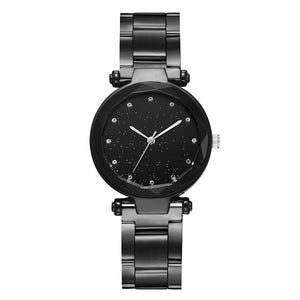 Fashion Black Bracelet Casual Quartz Stainless Steel Watch