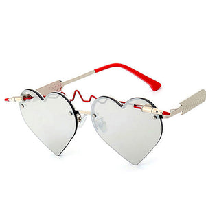 Heart Shape Gothic Bullet ECG Glasses