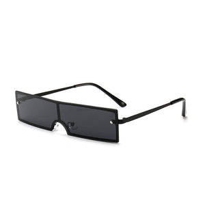 Black Red Clear Trend Rectangle Sunglasses